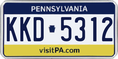 PA license plate KKD5312