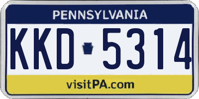 PA license plate KKD5314