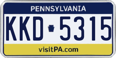 PA license plate KKD5315