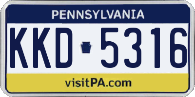 PA license plate KKD5316