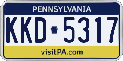 PA license plate KKD5317