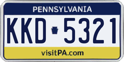 PA license plate KKD5321
