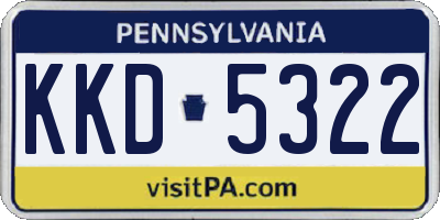 PA license plate KKD5322