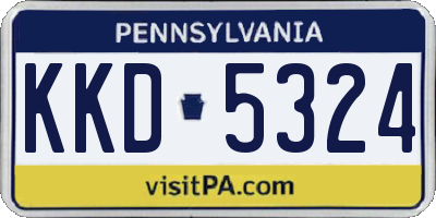 PA license plate KKD5324