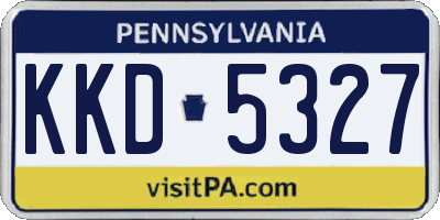 PA license plate KKD5327
