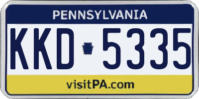 PA license plate KKD5335