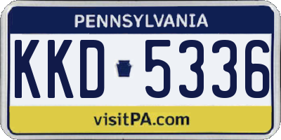 PA license plate KKD5336