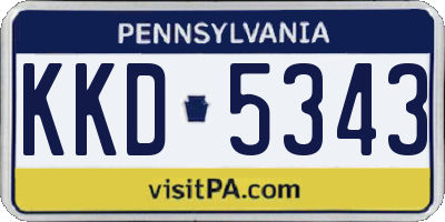 PA license plate KKD5343