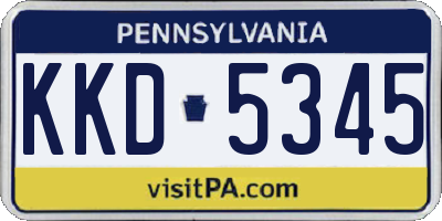 PA license plate KKD5345