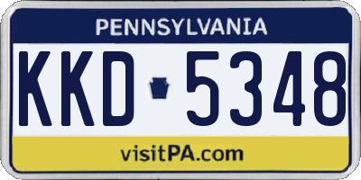 PA license plate KKD5348