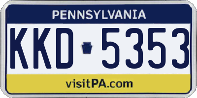 PA license plate KKD5353