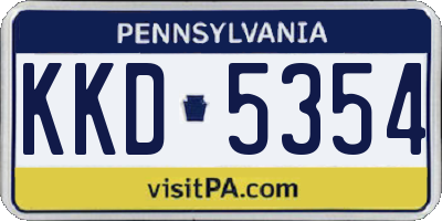 PA license plate KKD5354