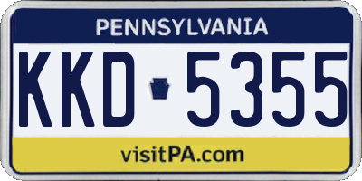 PA license plate KKD5355