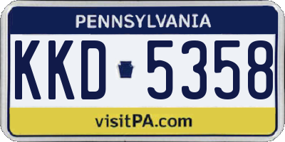 PA license plate KKD5358