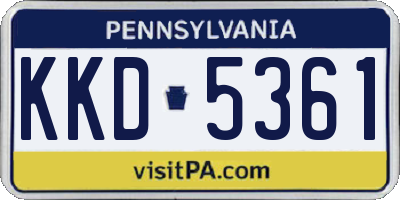 PA license plate KKD5361