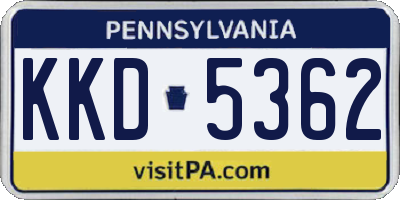PA license plate KKD5362
