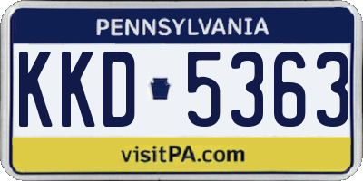PA license plate KKD5363