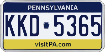 PA license plate KKD5365