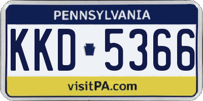 PA license plate KKD5366