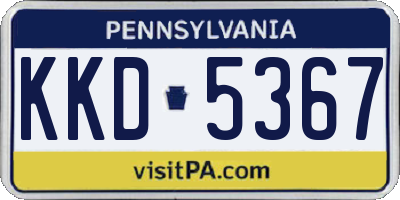 PA license plate KKD5367