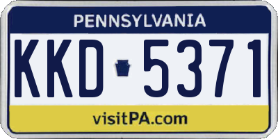 PA license plate KKD5371