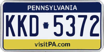 PA license plate KKD5372