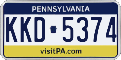 PA license plate KKD5374
