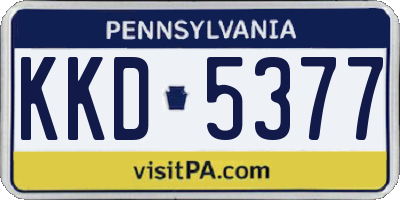 PA license plate KKD5377