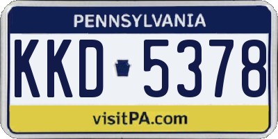 PA license plate KKD5378