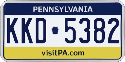 PA license plate KKD5382