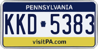 PA license plate KKD5383