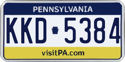 PA license plate KKD5384