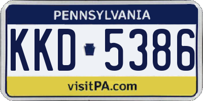 PA license plate KKD5386