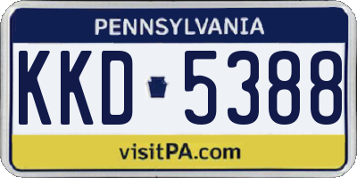 PA license plate KKD5388
