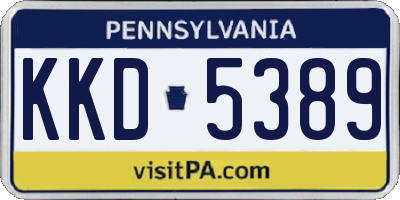 PA license plate KKD5389