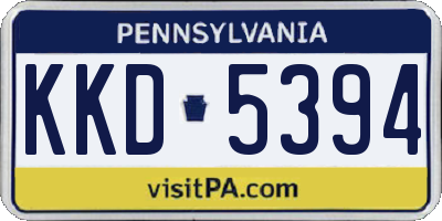 PA license plate KKD5394