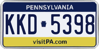 PA license plate KKD5398