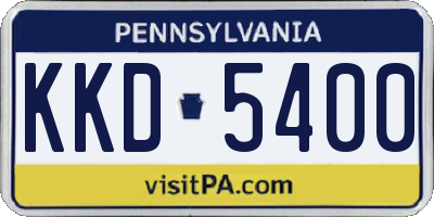 PA license plate KKD5400