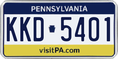 PA license plate KKD5401