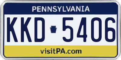 PA license plate KKD5406