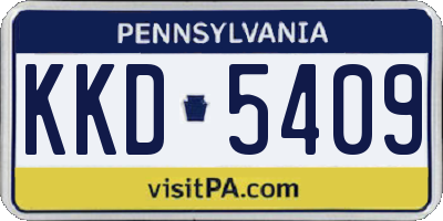 PA license plate KKD5409