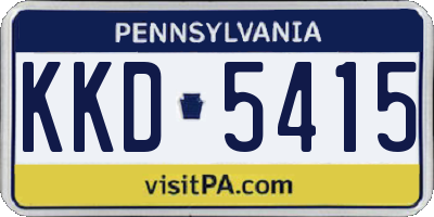 PA license plate KKD5415