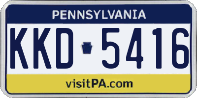 PA license plate KKD5416