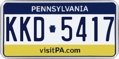 PA license plate KKD5417