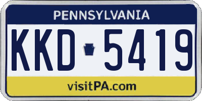 PA license plate KKD5419