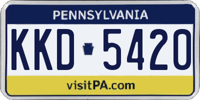 PA license plate KKD5420
