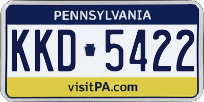 PA license plate KKD5422