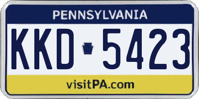 PA license plate KKD5423