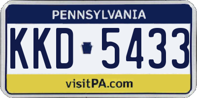 PA license plate KKD5433