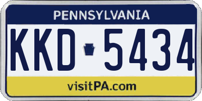 PA license plate KKD5434